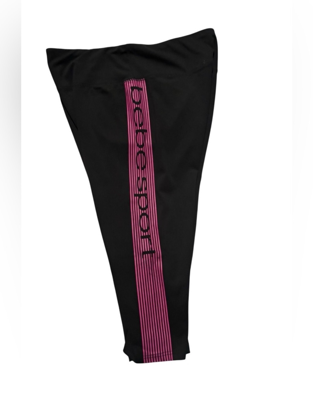 Bebe 3XL Sports Leggings Pink Logo Stripe High Rise